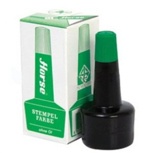หมึกเติมแท่นประทับ ตราม้า 28cc สีเขียว