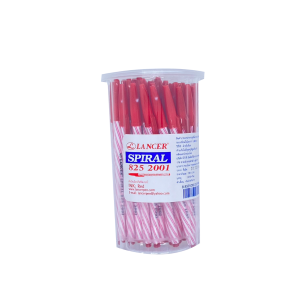 ปากกา Lancer Spiral สีเเดง 1 กระปุก 50 ด้าม