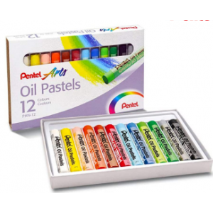 Pentel สีชอล์ค 12 สี PHN-12AS (Oil Pastels)