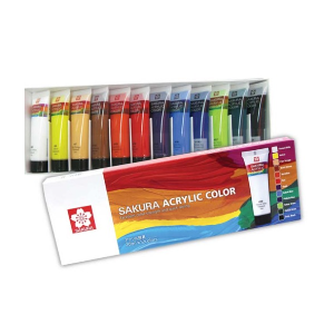 SAKURA Acrylic Colors สีอะคริลิค ซากุระ: ชุด 12 สี