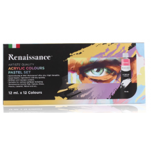 สีอะคริลิค Renaissance Acrylic Colour Pastel Set 12 สี 12 ml.